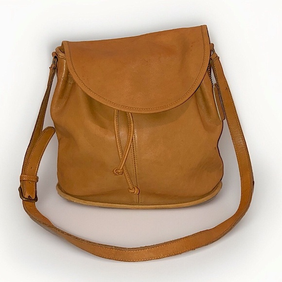 Vintage COACH Glove Tanned Drawstring Single Flap Drawstring Bag USA MADE 5809 - Picture 1 of 17